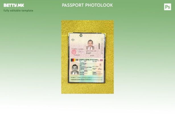 Модерен стил Камерунски пасош присутен шаблон за фото изглед